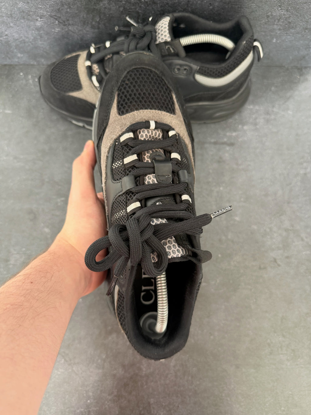 Cleens Aero Runner Black Onyx Men's Trainer UK 9 | Retro Italian Leather Sneaker